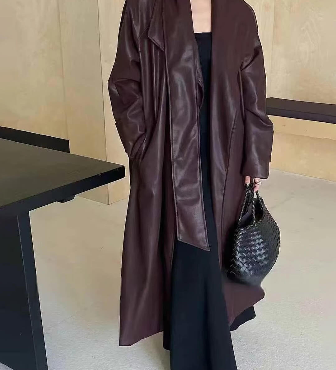 Shiela Műbőr Maxi Trench Kabát