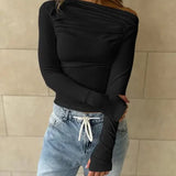 Cassy Off-Shoulder Hosszú Ujjú Felső