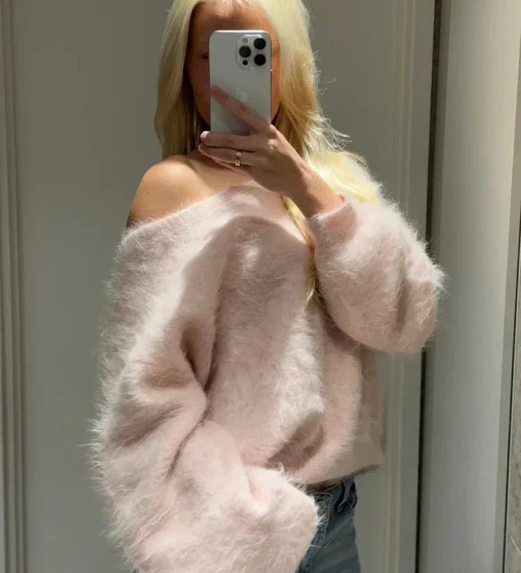 Meryl Váll nélküli mohairpor