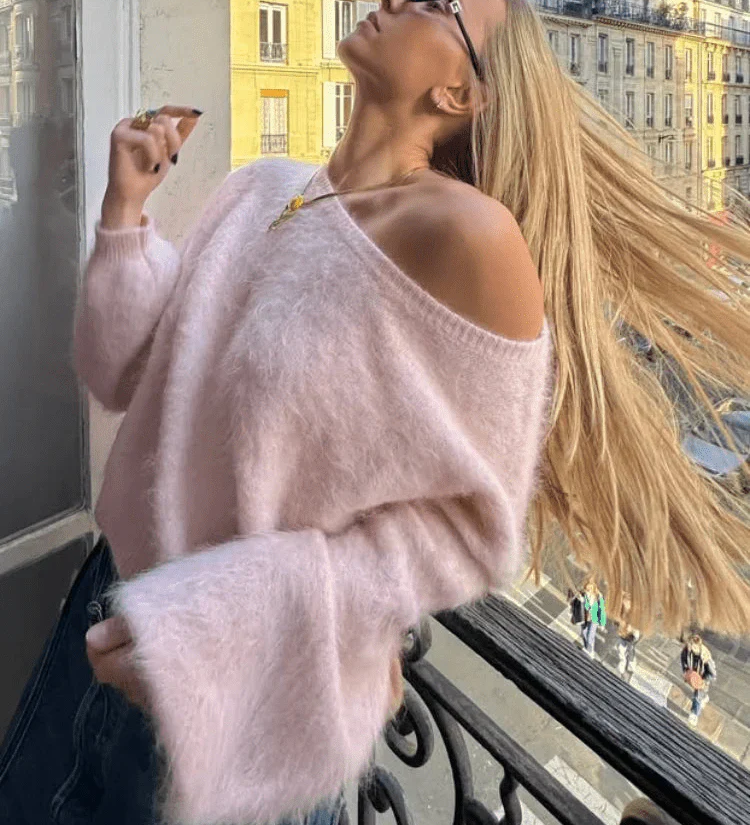 Meryl Váll nélküli mohairpor