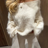 Meryl Váll nélküli mohairpor