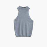 Nicky Nyakpántos Ujjatlan Kötött Crop Top